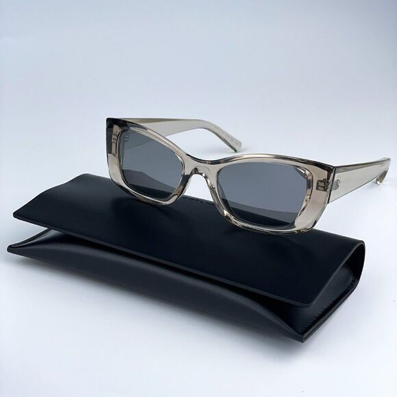 SALE! NEW Saint Laurent SL593 003 Beige Grey Silver Square Unisex Sunglasses main image 8